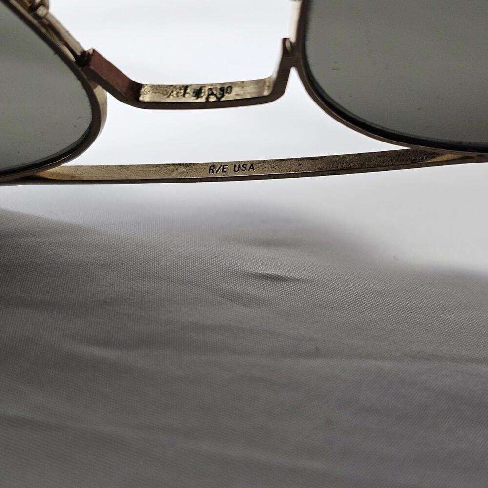 Vintage Randolph Engineering RE Metal Aviator Gold Italy Sunglasses 5 1/2 USA - Picture 10 of 13